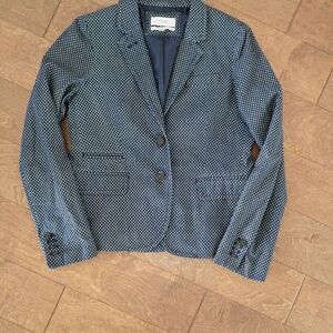 J. Crew Schoolboy Blue White Polka Dots Blazer Size 6‎